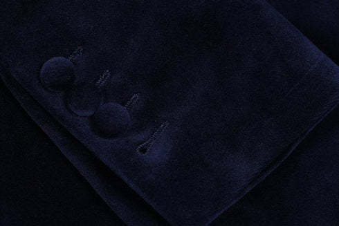 Deep Blue Velvet Blazer – Inspired by Classic Men’s Velvet Suits Plus Size